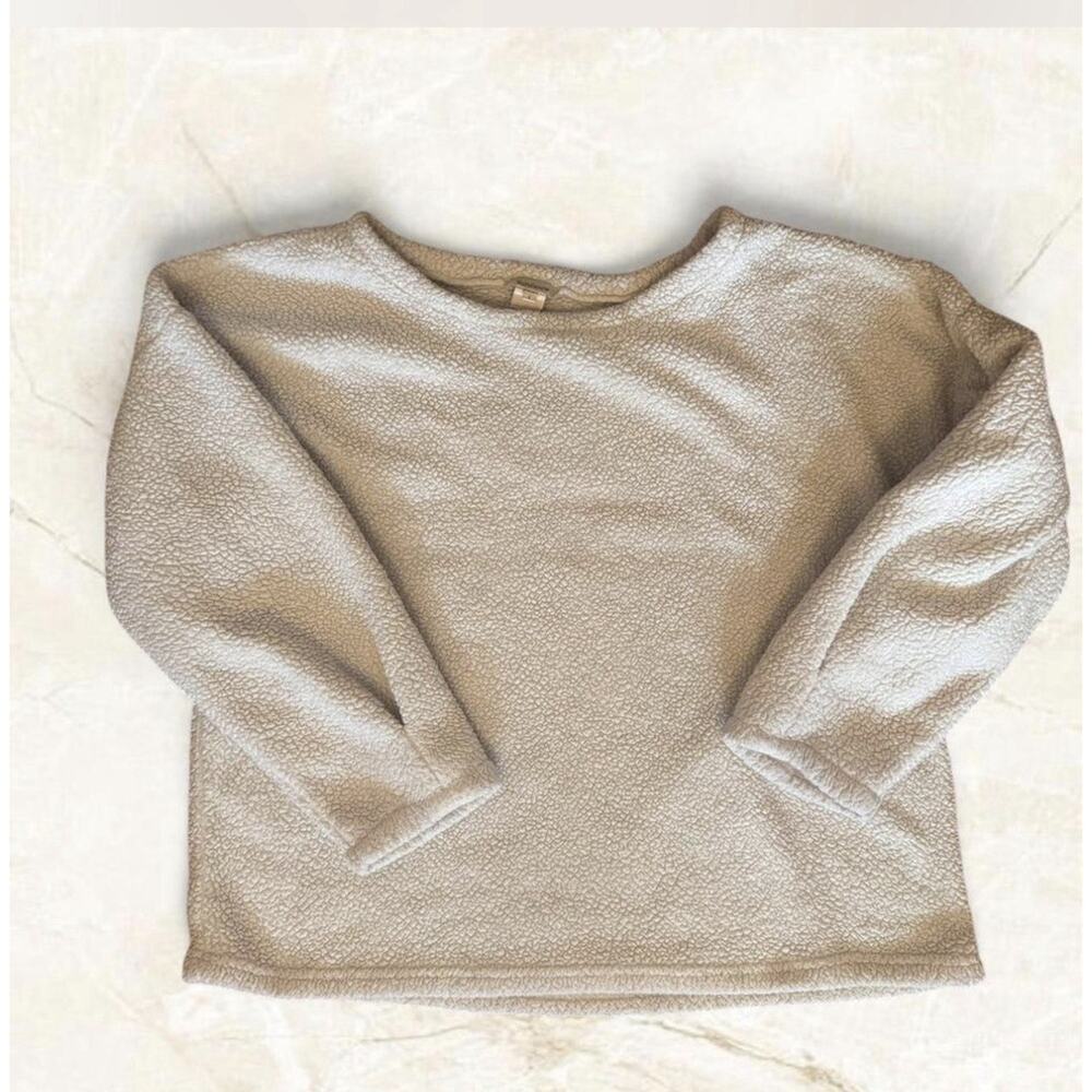 Sundance Ivory Fuzzy Teddy Fleece Pullover Sweater- Loungewear Casual Cozy Med